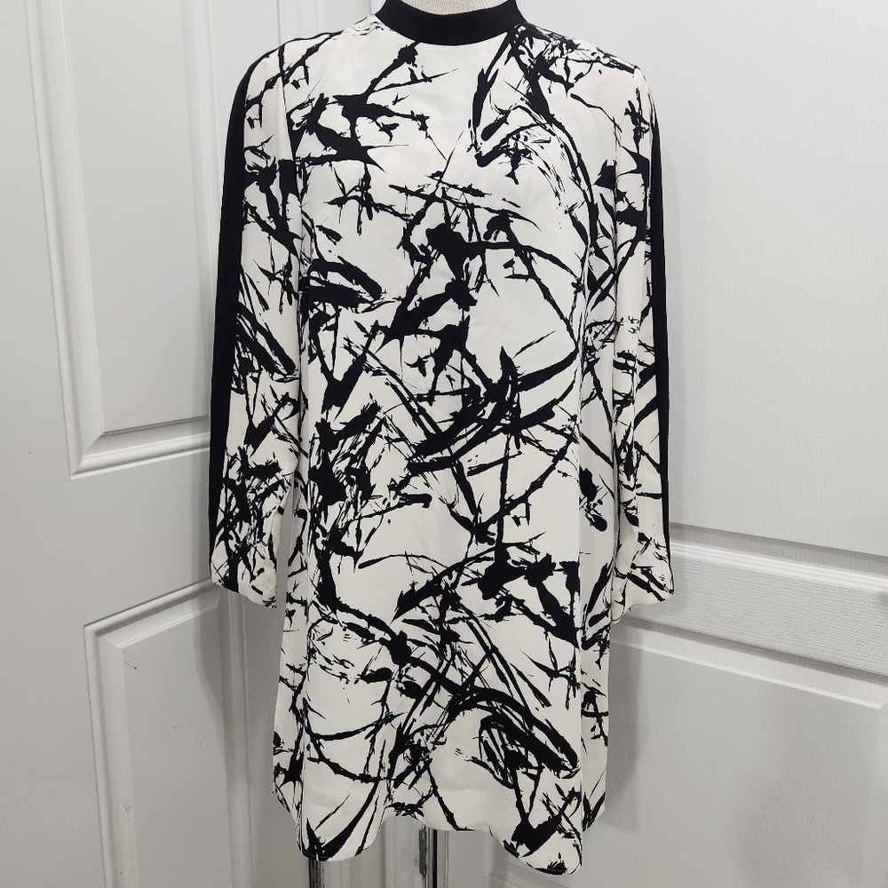 A.L.C. Black and White Abstract Dress